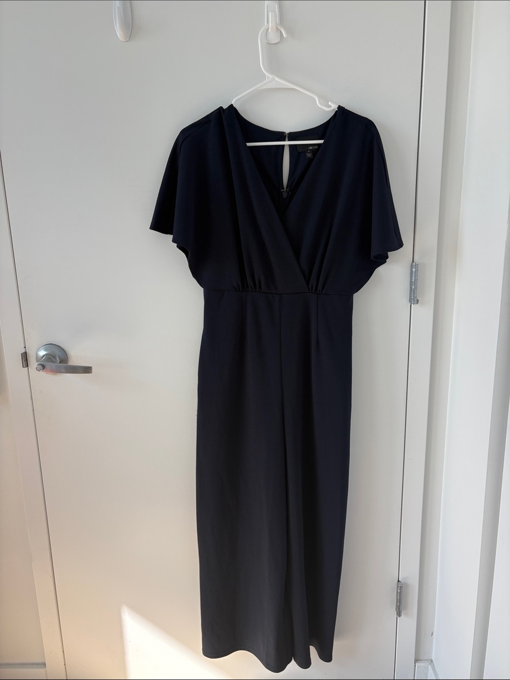 Greylin Navy Flutter-Sleeve jumpsuit